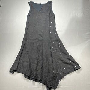 Inizio Sleeveless Linen A-Line Handkerchief Hem Midi Dress - Womens Medium